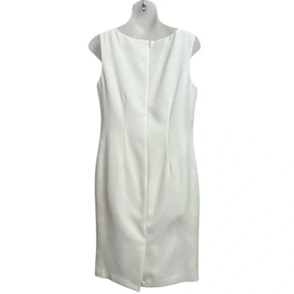 Kasper Sleeveless Studded Sheath Dress Size 6 Off-White - Picture 6 of 9